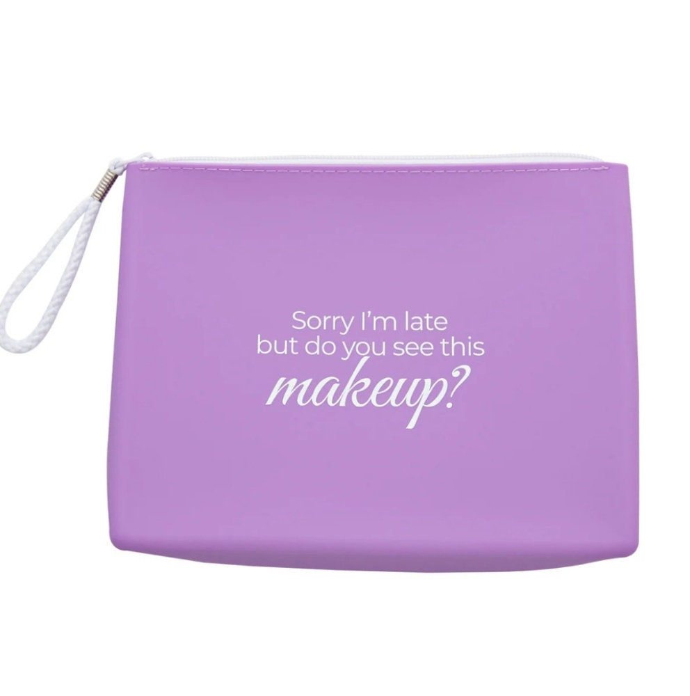 Sorry I'm Late But Did You See This Makeup Silicone Cosmetic Bag NEW Gift 8 x 6